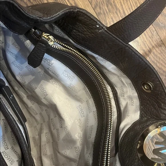 Michael Kors Dark Brown Leather Shoulder Bag - Picture 2 of 2